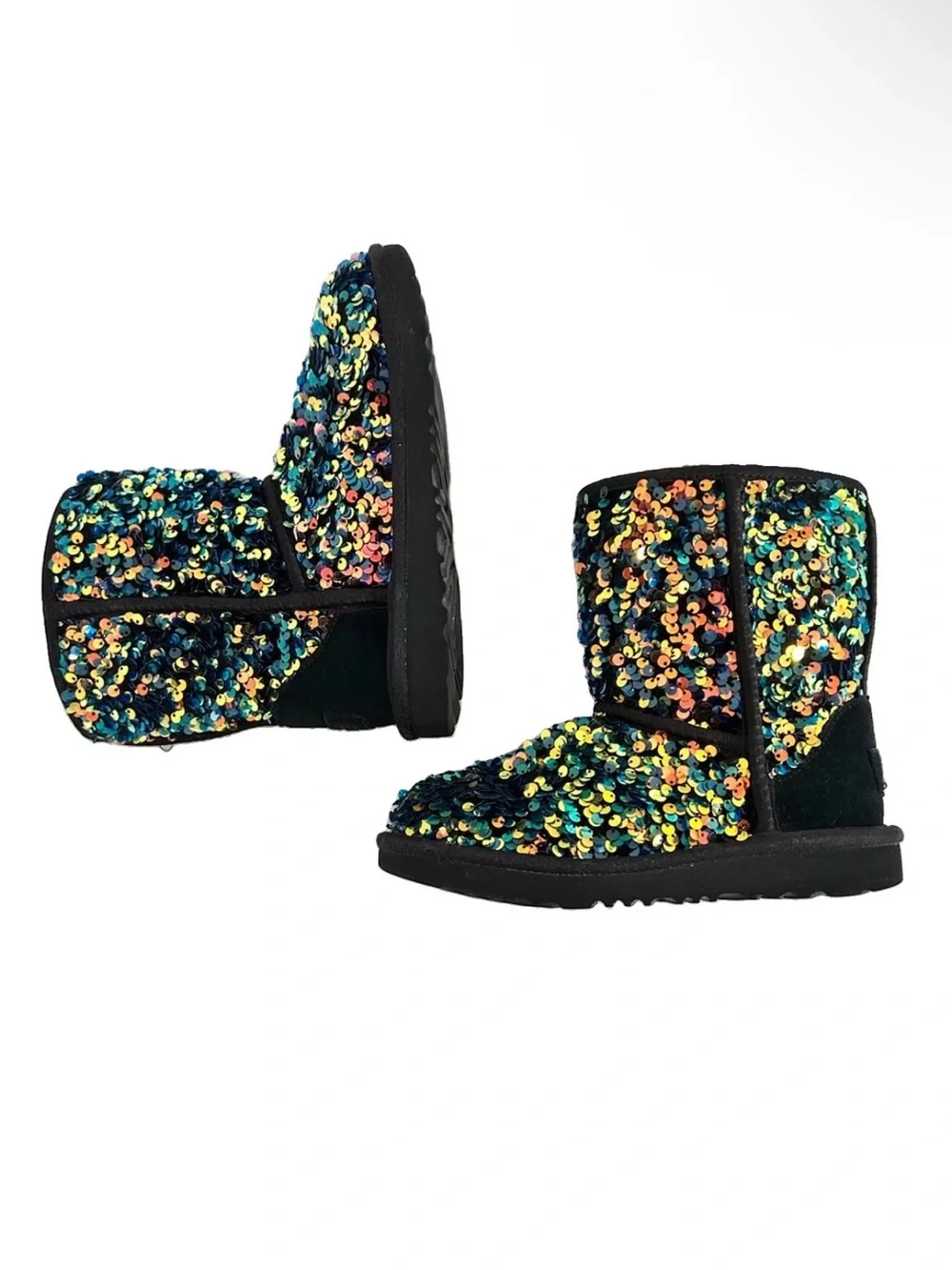 UGG | Classic Mini Stellar Sequin Boots Girls Size 13 Black